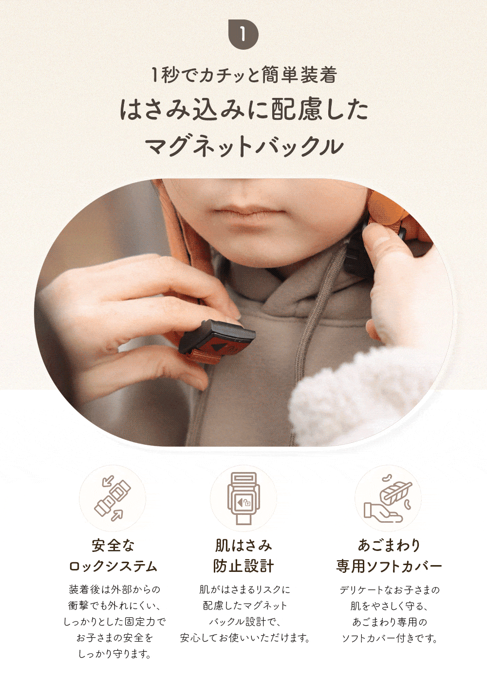 マグネットバックル付きヘルメット